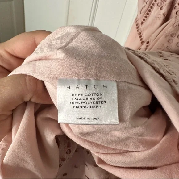NWT Hatch Maternity Ivy Eyelet Dress Blush Midi Summer Baby Shower Gender Reveal - Picture 6 of 6